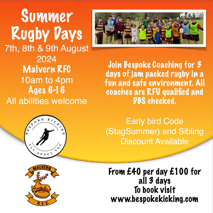 🏉 Join Us for Summer Rugby Camps with Rob Cook at Malvern Rugby Club! 🏉