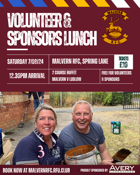 Volunteers and Sponsors Lunch - Saturday 7th September!