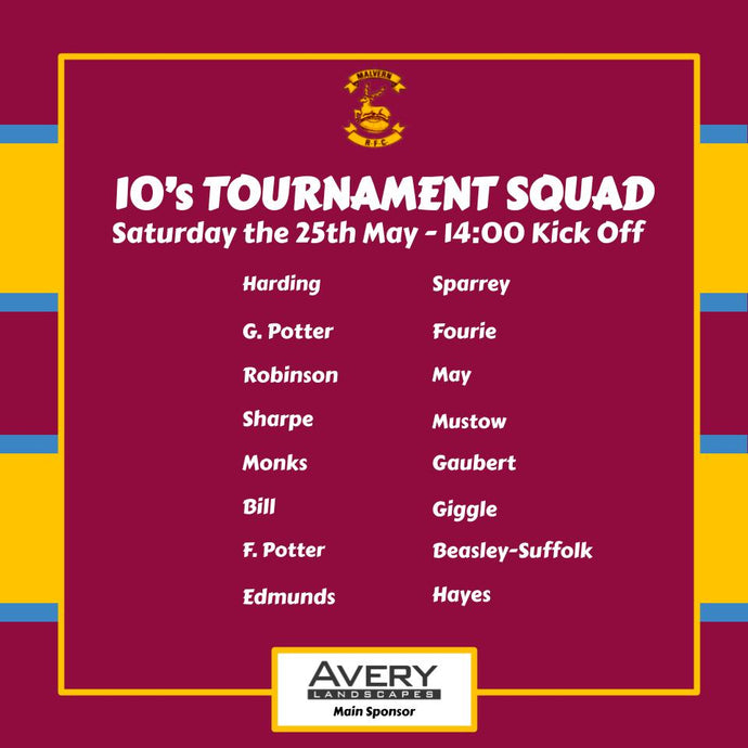 Malvern RFC Invitational 10's Tournament - Saturday the 25h May 🏉