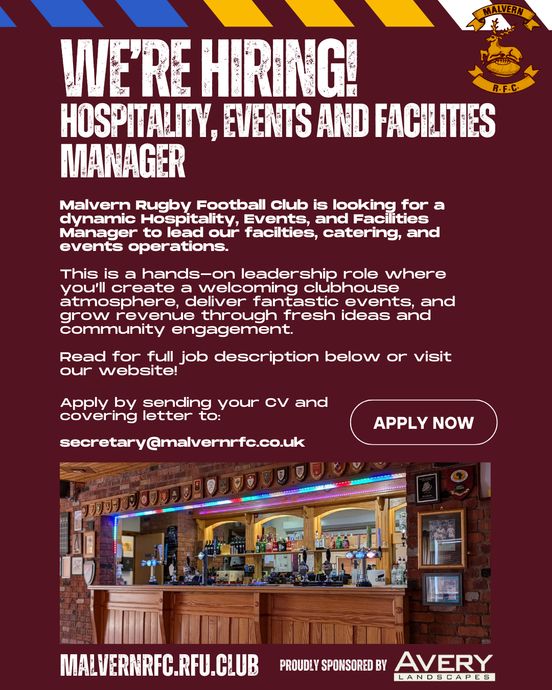 We're Hiring - Hospitality, Events and Facilities Manager