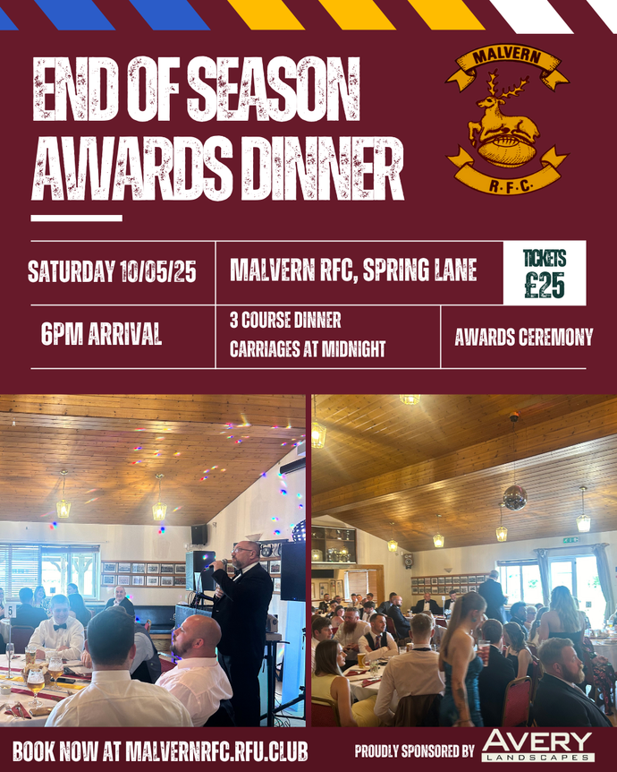 End of Season Awards Dinner - Saturday 10th May 2025