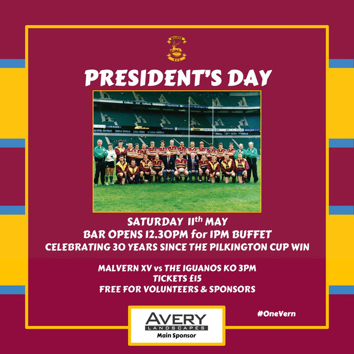 Presidents Day & Pilkington Shield Celebration - Saturday 11th May